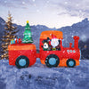 Lucktree 8.6 FT Lighted Christmas Inflatable Santa Claus on Train with Deer & Christmas Tree