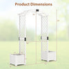 Lucktree Garden Arbor with Planter, Wooden Planter Arch with Trellis, Outdoor Arch for Climbing Plants