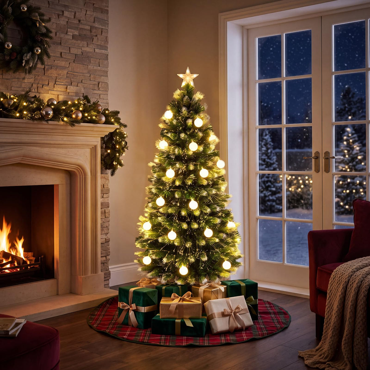 5 FT Pre-Lit Fiber Optical Artificial Christmas Tree