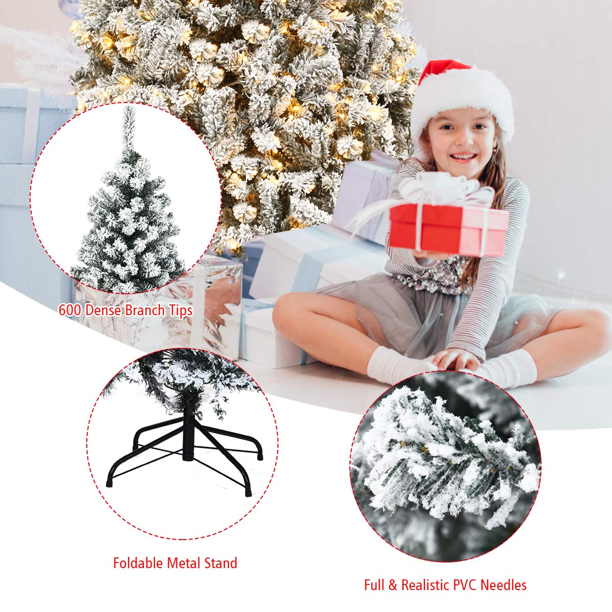 Lucktree 6ft Pre-Lit Artificial Christmas Tree - LucktreeUS