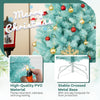 Lucktree 6/7 FT Blue Pre-Lit Christmas Tree, Artificial Hinged Xmas Full Tree with 280/380 Warm White LED Lights