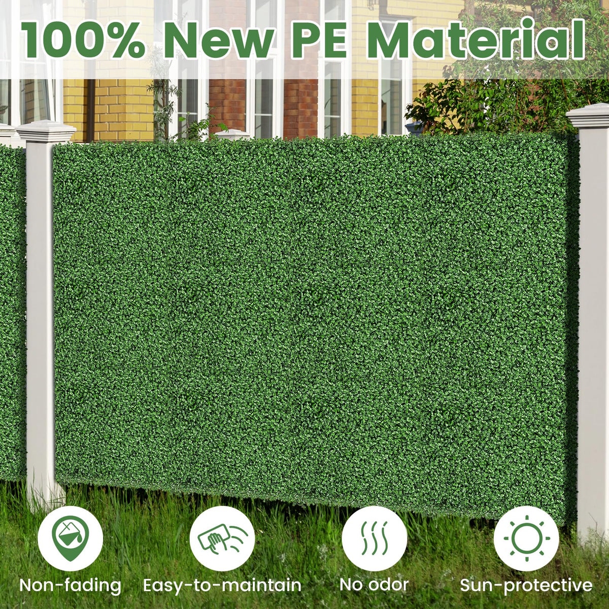 Lucktree 12PCS 20" x 20" Artificial Boxwood Panels Garden Privacy Fence Screen