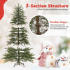 Lucktree 6.5FT / 7.5FT Pre-Lit Hinged Sparse Xmas Fir Tree with Multicolored LED Lights