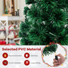 Lucktree 7ft Pre-Lit Fiber Optic Christmas Tree, Artificial Lighted Xmas Tree with 48 Warm-White Shape-Adjustable Star String Lights