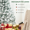 Lucktree 4.5 FT Pre-Lit Snow Flocked Christmas Tree, Artificial Hinged Xmas Tree W/ 150 LED Lights - LucktreeUS