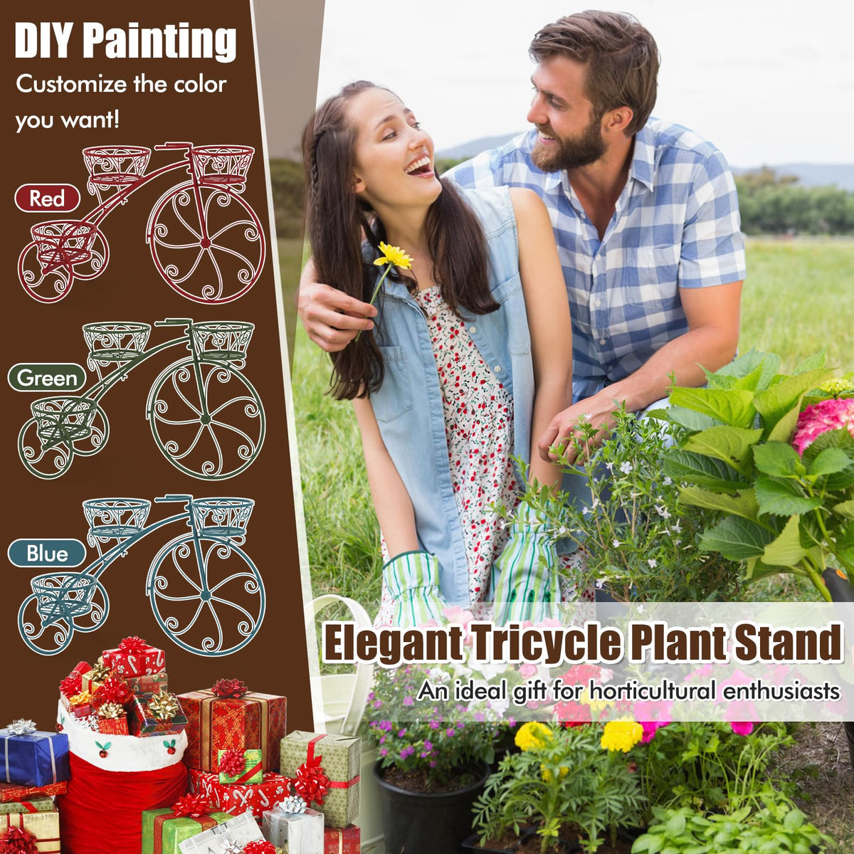 Lucktree Metal Bicycle Planter