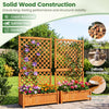 Lucktree 71" Wooden Raised Garden Bed with Trellis (1/2)
