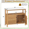 Lucktree Outdoor Potting Bench Acacia Wood Large Planting Workstation with 2-Door Storage Cabinet