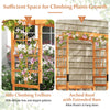 Lucktree Garden Arbor with Bench - Wooden Garden Arch Trellis for Climbing Plants Vines, 2-Person Outdoor Bench