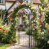 Lucktree 84'' Garden Arbor with Gate for Backyard Lawn