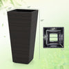 Lucktree Set of 2 Outdoor Wicker Flower Pot 30 Inch Tall Planters with Drainage System PE Rattan Flower Pots