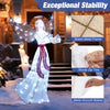 Lucktree 5 FT Christmas Lighted Angel, Pre-Lit Winged Holiday Figure Angel with 120 Cold White LED Lights