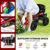 Lucktree Cushioned Rolling Garden Cart Scooter with Storage Basket and Tool Pouch