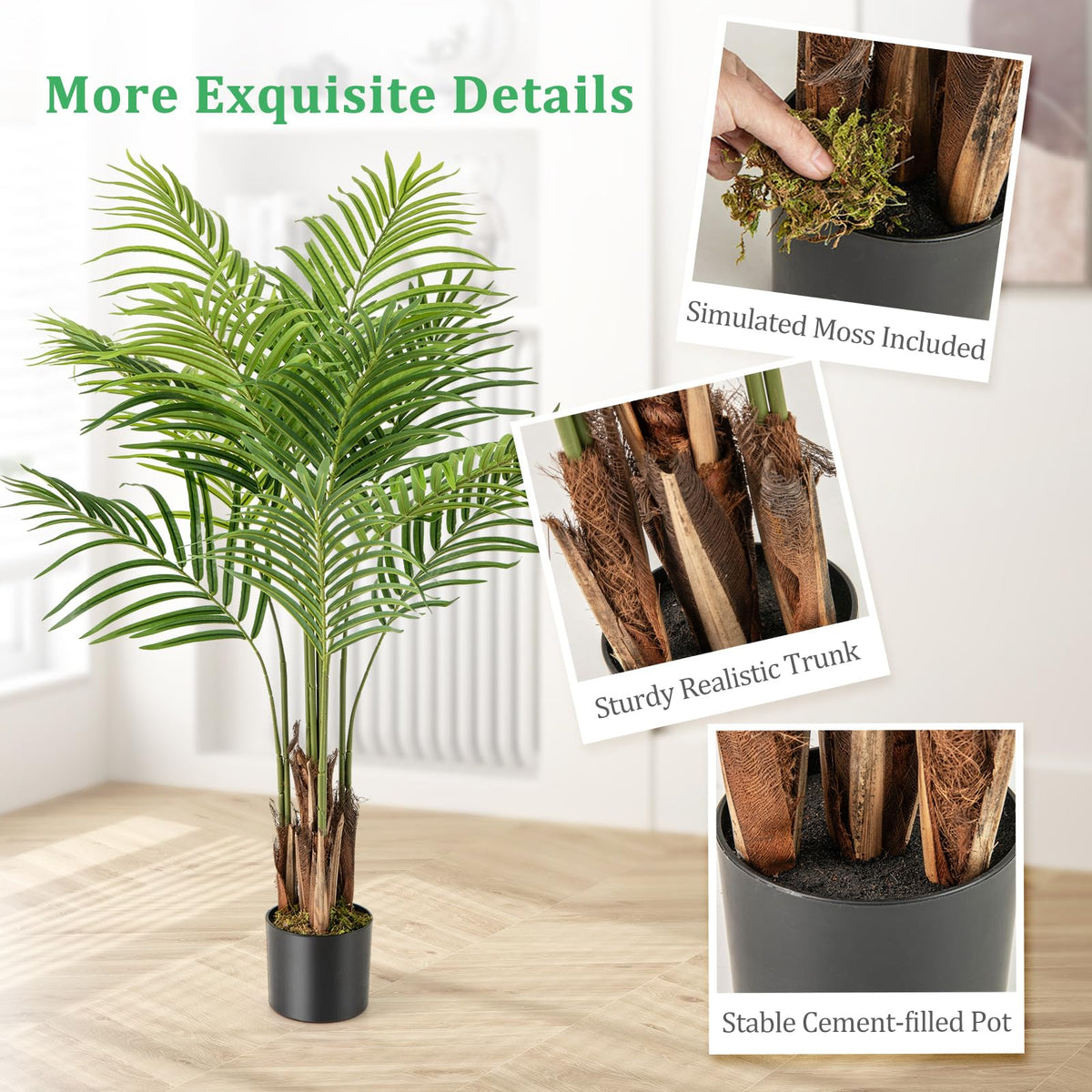 Lucktree 4.2FT Tall Artificial Palm Tree with 12 PEVA Leaves (2 Pack)