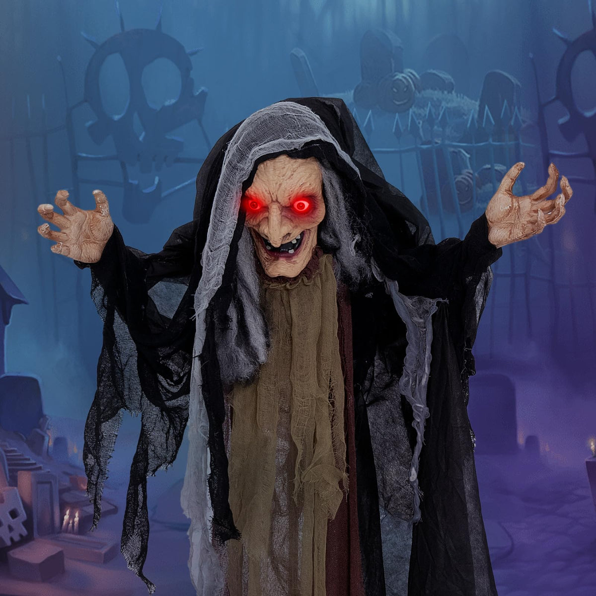 Lucktree 5FT Halloween Animated Standing Witch