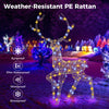 Lucktree 4.6 FT Pre-Lit Christmas Reindeer, 3D Buck Decoration with 300 Bright LED Lights