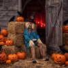5.2 FT Animated Halloween Sitting Scary Scarecrow Decoration