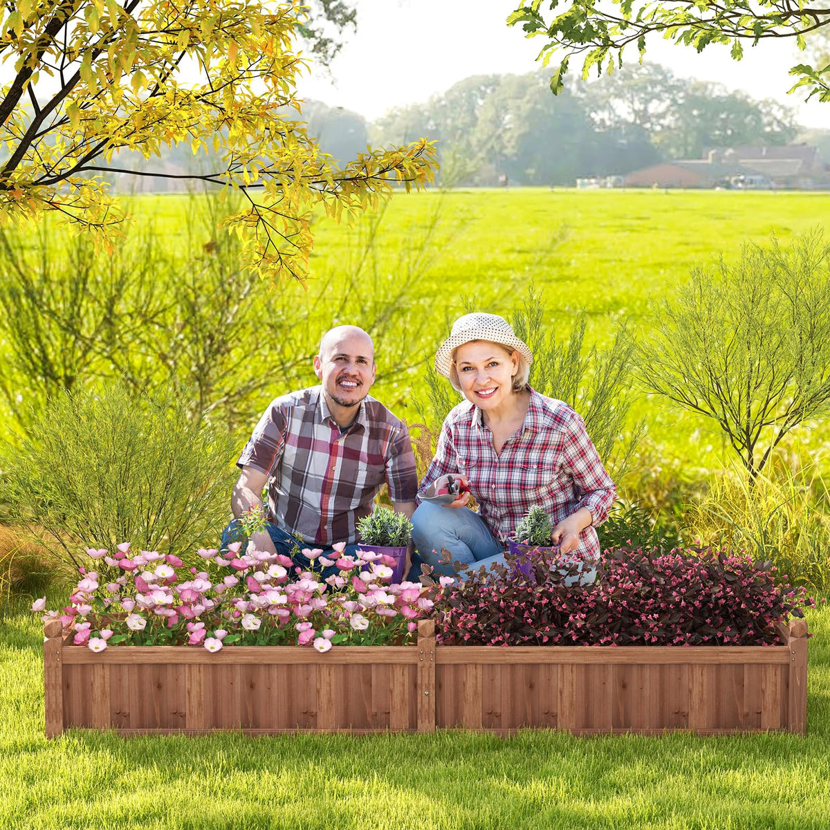 Lucktree Wood Raised Garden Bed