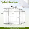 Lucktree Outdoor Large Walk-in Green House w/ Rain Gutter