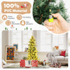 Lucktree Cashmere Christmas Tree with Pine Needles LED Lights with Bulb Cover