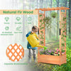 Lucktree Raised Garden Bed with 2-Sided Trellis & Hanging Roof