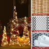 Lucktree Set of 3 Large Christmas Cone Trees, 32” 24” 16” Indoor Christmas Trees w/Warm White LED Lights