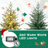 Lucktree 6FT / 7FT Pre-Lit Artificial Christmas Tree with PVC & PE Mixed Branch Tips