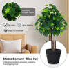 Lucktree 45" Artificial Hydrangea Tree, Tall Fake Potted Silk Tree with Real Wood Trunk
