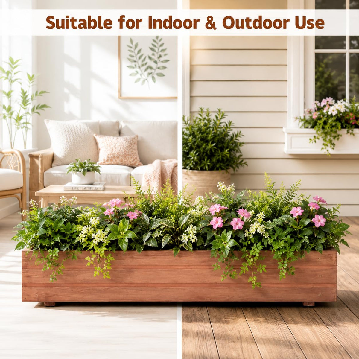 Raised Garden Bed Flower or Vegetable Planter (36" L X 7" W X 6.5" H)