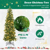 Lucktree 5ft Pre-Lit Pencil Christmas Tree, Hinged Artificial Slim Tree with 390 PVC PE Branch Tips
