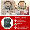 Lucktree 24” Pre-Lit Artificial Christmas Wreath, Snow Flocked Xmas Wreath with 35 Battery Operated Warm White LED Lights
