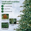 Lucktree 6ft Pre-Lit Artificial Christmas Tree, Hinged Full Xmas Pine Tree with 240 Warm White LED Lights