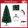 Lucktree 6ft Pre-Lit Fiber Optic Christmas Tree, Top Star, 230 Branch Tips, Metal Stand, Office Home Decoration