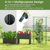 Lucktree Raised Garden Bed with Legs and Trellis for Climbing Plants