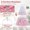 Lucktree Pink Gradient & White Snow Flocked Christmas Tree | Home Office Decoration