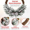 Lucktree 24” Pre-Lit Artificial Christmas Wreath, Snow Flocked Xmas Wreath with 35 Battery Operated Warm White LED Lights