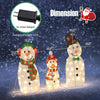 Lighted Snowman Family Christmas Decoration 3-Piece Pre-Lit 2D Snowman Set