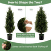 Lucktree 3FT Artificial Topiary Cedar Tree, Faux Potted Plants Artificial Cypress Tree with Cement Plastic Pot