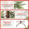 Lucktree 6.5FT / 7.5FT Pre-Lit Hinged Sparse Xmas Fir Tree with Multicolored LED Lights