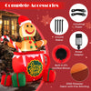 Lucktree 7 Ft Christmas Inflatable, Blow up Pre-Lit Gingerbread Man in Mug with Gift Boxes & Candy Cane