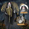 Lucktree 8.2 FT Halloween Standing Witch, Poseable Halloween Animatronic Prop with Light up Eyes