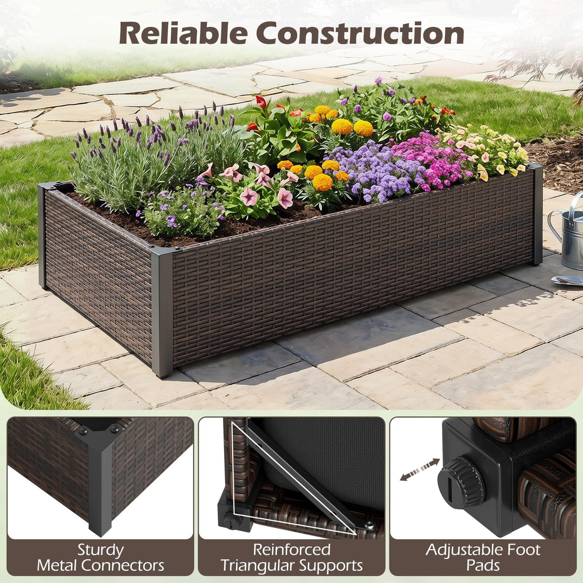 Lucktree Raised Garden Bed for Vegetables Flowers Herbs