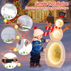 Lucktree 2.6 FT Lighted Christmas Decoration, Pre-Lit 2D Snowman with 3 Infinity Mirror Lights
