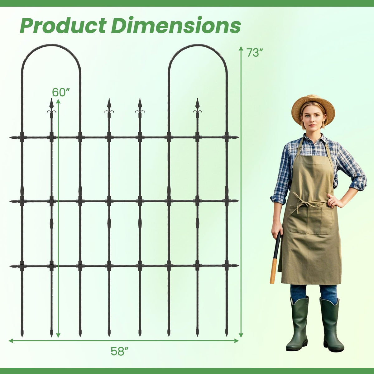 Lucktree Outdoor Garden Trellis for for Climbing Plants, 73” Tall Trellis w/Rustproof PE Coated Metal Pipes