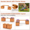 Lucktree Outdoor Bench with Raised Garden Beds (42"x11"x11.5")