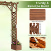 Lucktree 87in Tall Wooden Garden Arbor with Planter Boxes & Hanging Roof