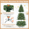 7/7.5/8 ft Pre-Lit Christmas Tree, 925 Hinged Tips with Pine Cones