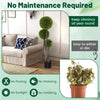 Lucktree 4ft Artificial Boxwood Topiary Ball Tree, Faux Potted Plants Cypress Tree in Weighted Pot with Triple Ball
