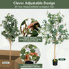 Lucktree 5.5ft Artificial Eucalyptus Tree, Tall Faux Eucalyptus Stems Fake Plants in Pot with 517 Silver Dollar Leaves