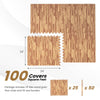 Lucktree 25 Pcs 24"x24" Faux Wood Grain EVA Foam Tiles with 50 Borders